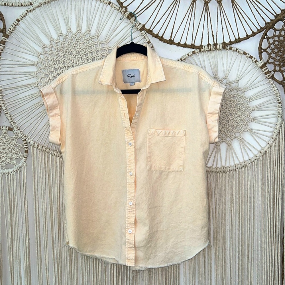 Rails short sleeve button down - Small - peach